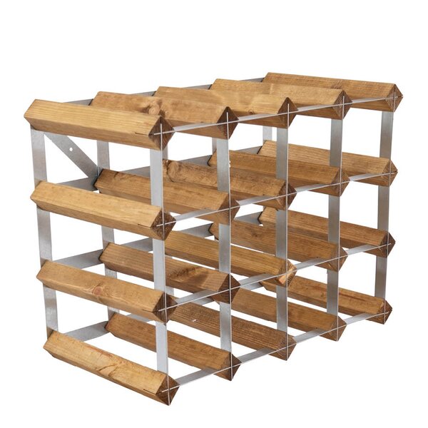 Vinstativ 16 flasker montert lys eik