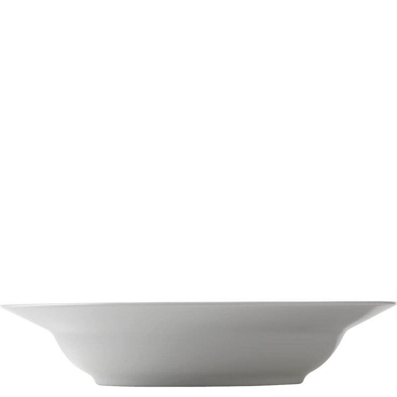 Hvit Riflet dyp tallerken 21 cm