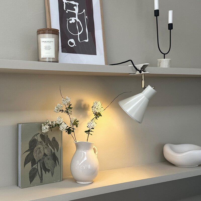 Sleep vegglampe med klemme 16 cm kit-white