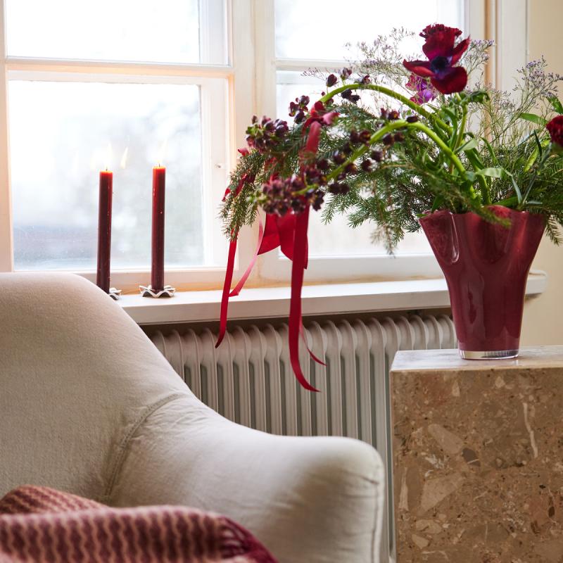 Viva vase 20 cm vinrød