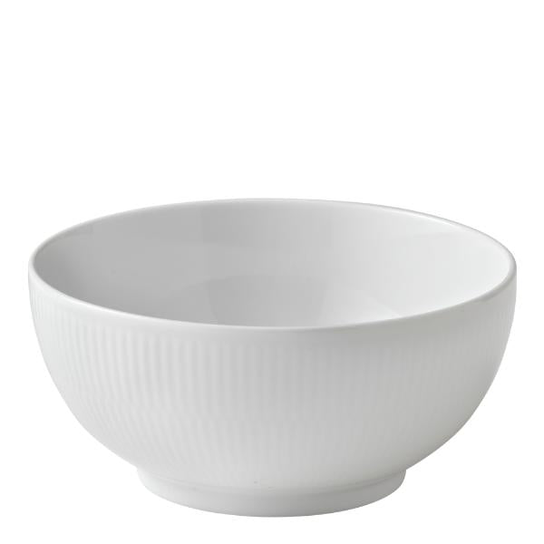Hvit Riflet skål 18 cm