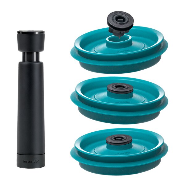 Sett: 3 lokk 1 pumpe 3 stoppers grønn
