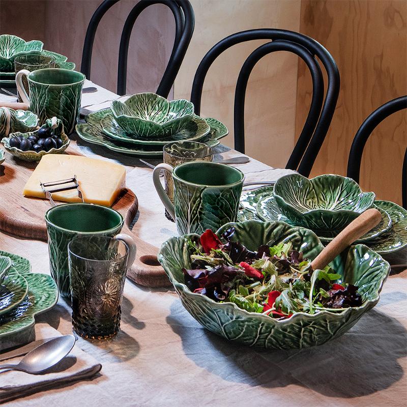 Cabbage skål kålblad 22,5 cm grønn
