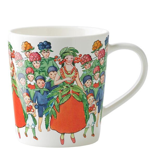 Elsa Beskow august krus med håndtak 40 cl hvit
