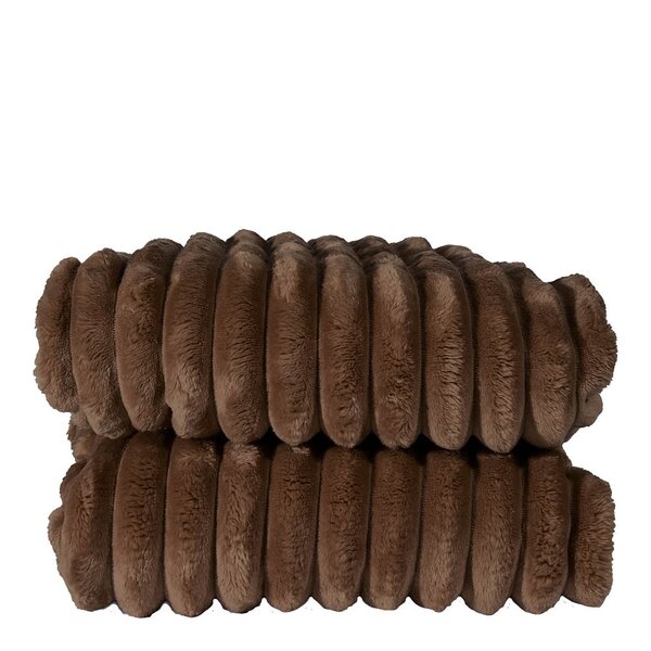 Esther fleece pledd 130x170 cm mørk brun