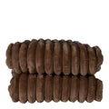 Esther fleece pledd 130x170 cm mørk brun