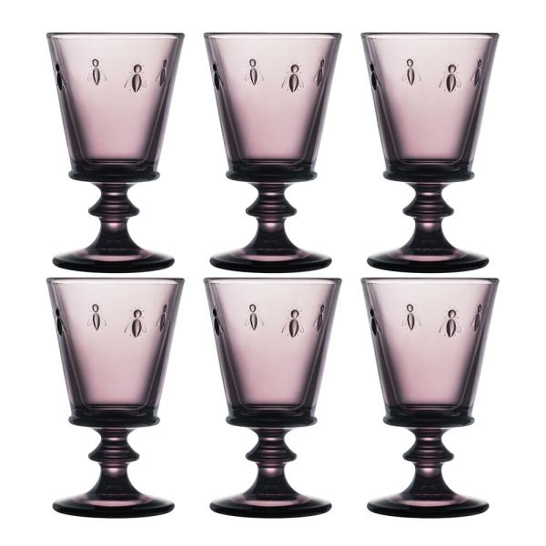 Abeille vinglass 24 cl 6 stk aubergine
