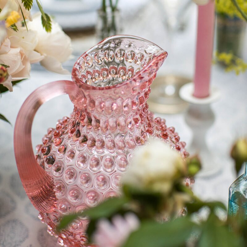 Hobnail karaffel 1L rosaline