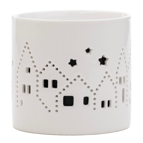 Telysholder juleby medium hvit