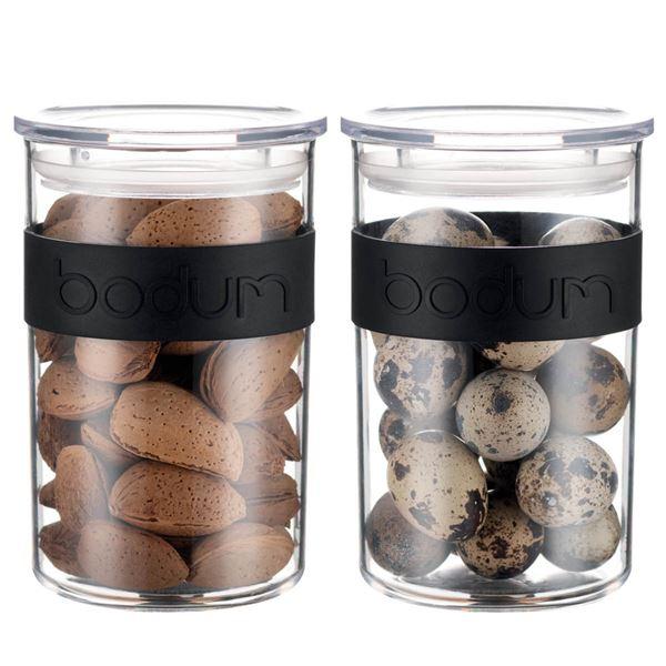 Presso oppbevaringsboks 0,6L 2 stk svart
