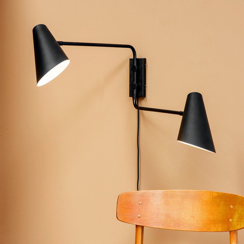 Cale vegglampe 46 cm svart