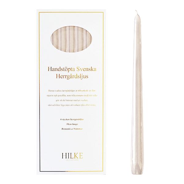 Herregårdslys 30 cm 6 stk lys beige