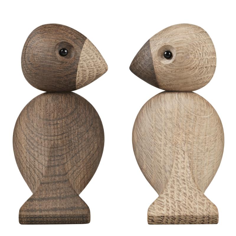 Lovebirds røkt eik/eik 8,8 cm 2 stk