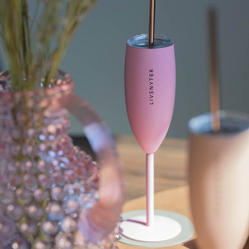Termo champagneglass livsnyter 12 cl lys rosa
