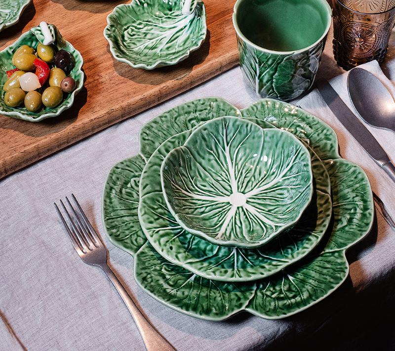 Cabbage skål kålblad 15 cm grønn