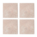 Marmor glassbrikke 10x10 cm 4 stk rosa