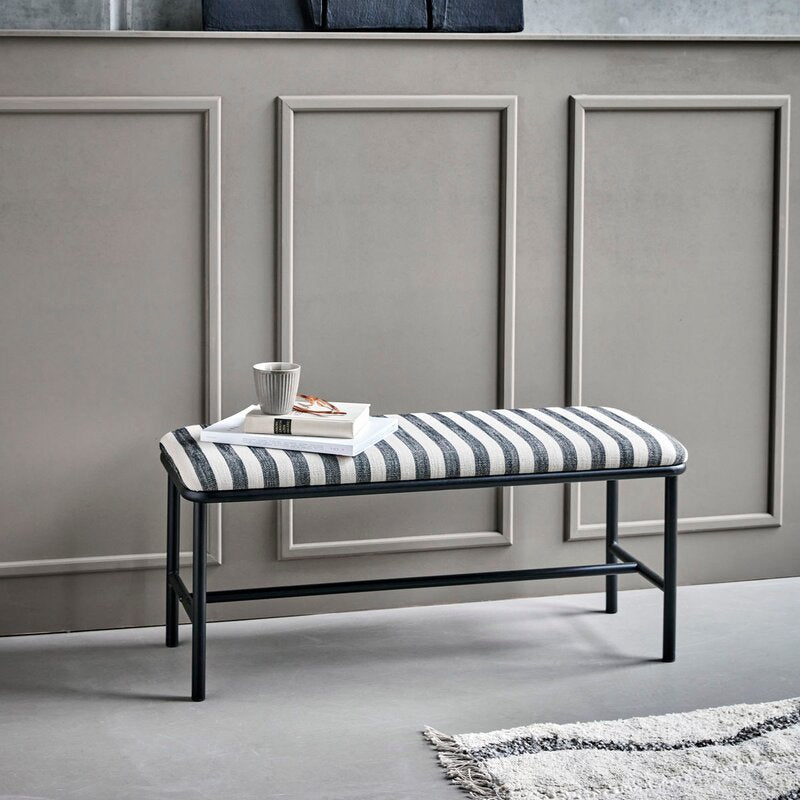 Toda benk 100x39x45 cm svart/off-white