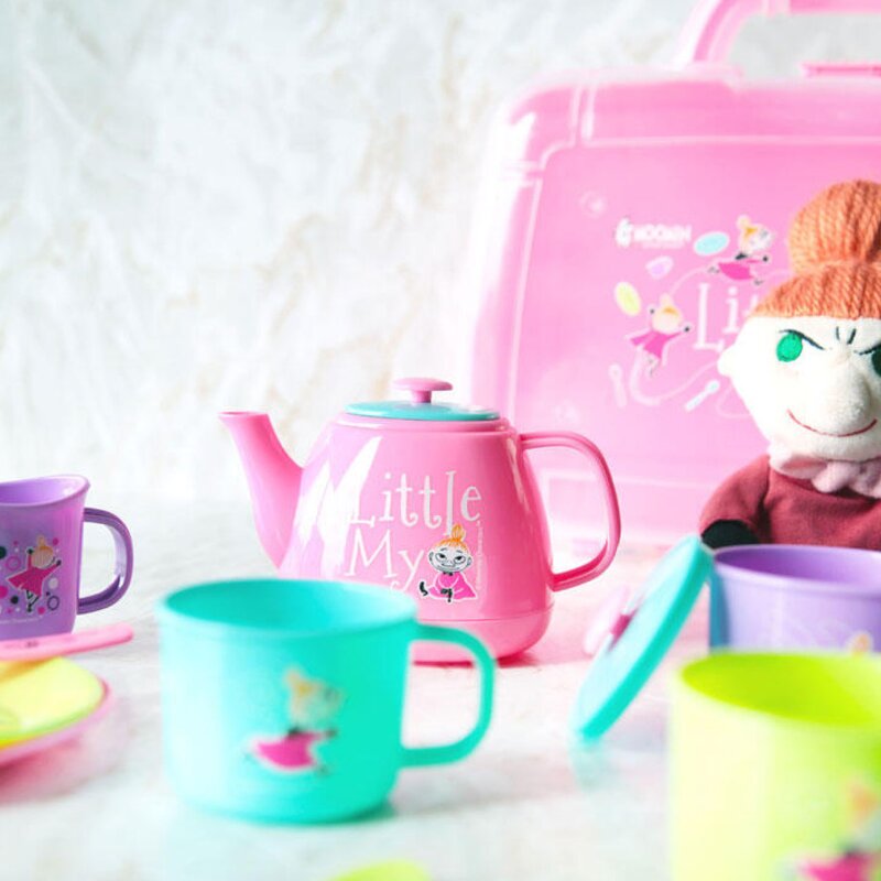 Mummi kaffesett dukkesett i koffert Lille My rosa