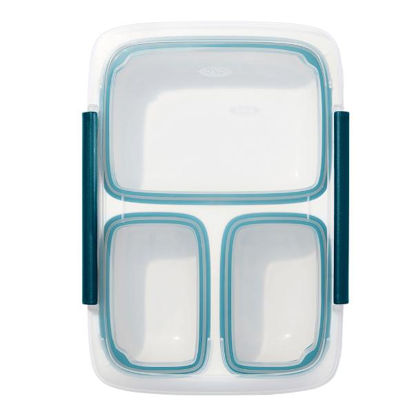 Prep & go delt container 0,97L grønn