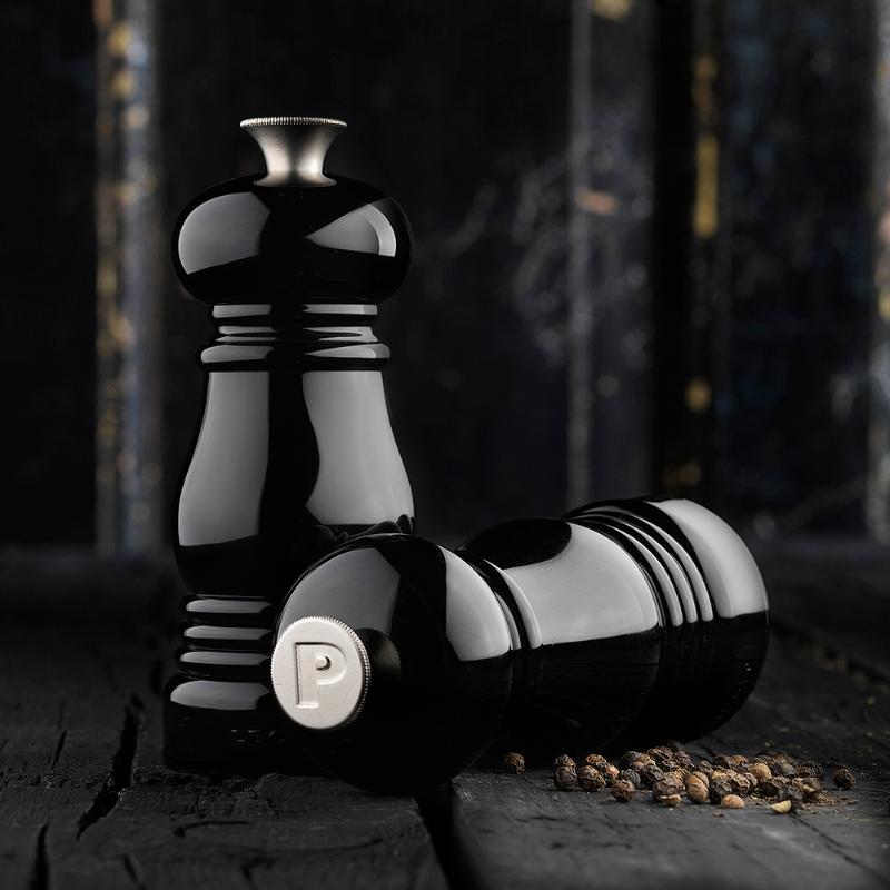 Salt- og pepperkvernsett 11 cm black