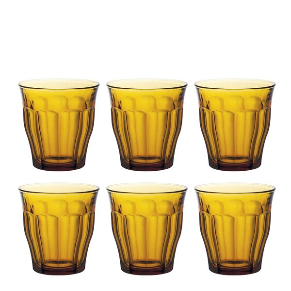 Picardie vannglass 25 cl 6 stk amber