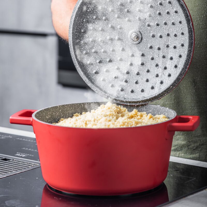 Cast Aluminium gryte 2,5L 21 cm rød