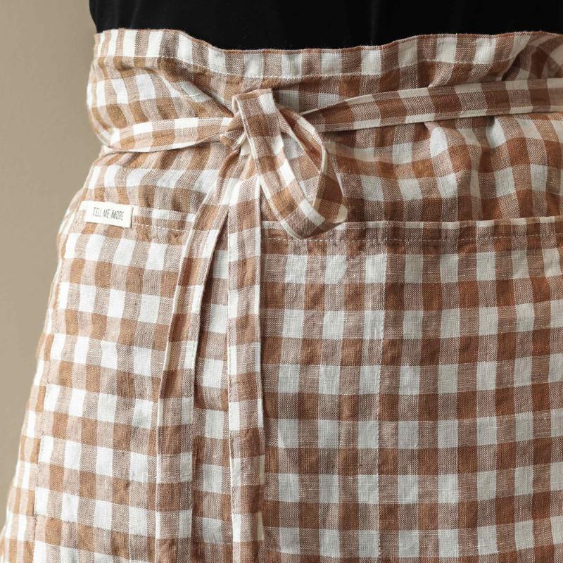 Forkle 90x75 cm gingham biscuit