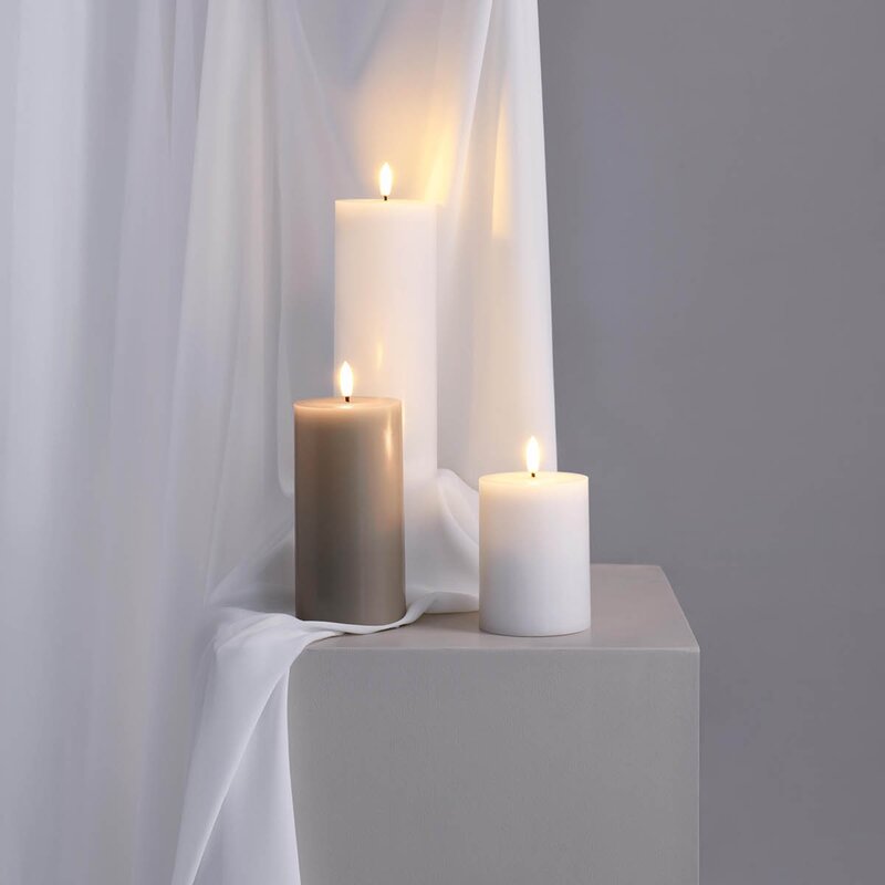 Kubbelys LED 7,4x20 cm silk hvit