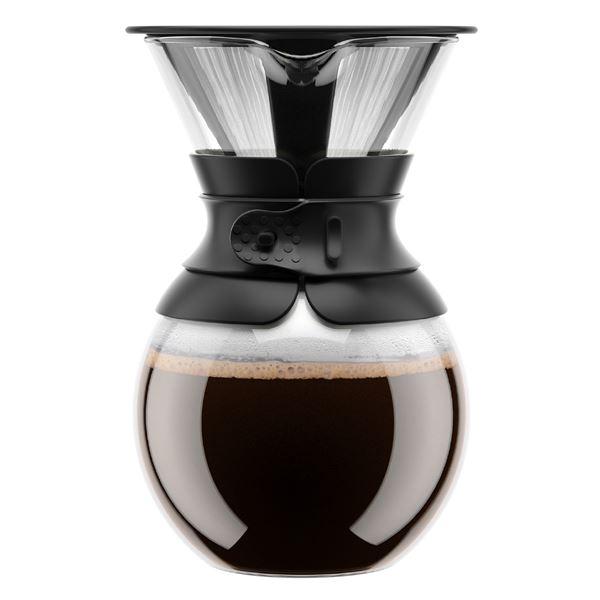 Pour Over kaffebrygger med filter 8 kopper 1 L svart