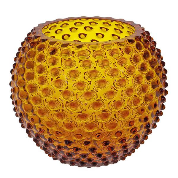Hobnail vase 18 cm amber
