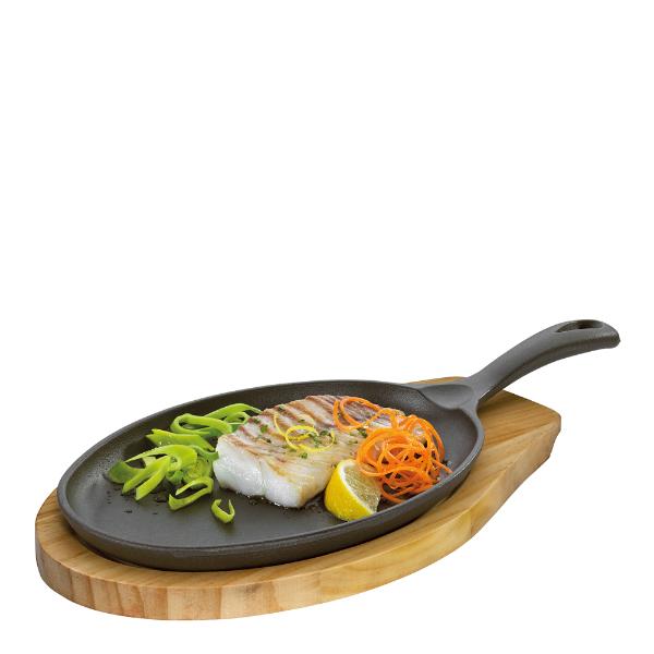 Serveringspanne oval m/tretallerken