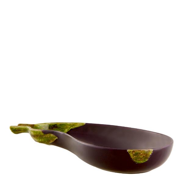 Aubergine fat 24,5 cm lilla/grønn