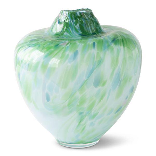Unik skulptur kunstglass S 31 cm grønn multi