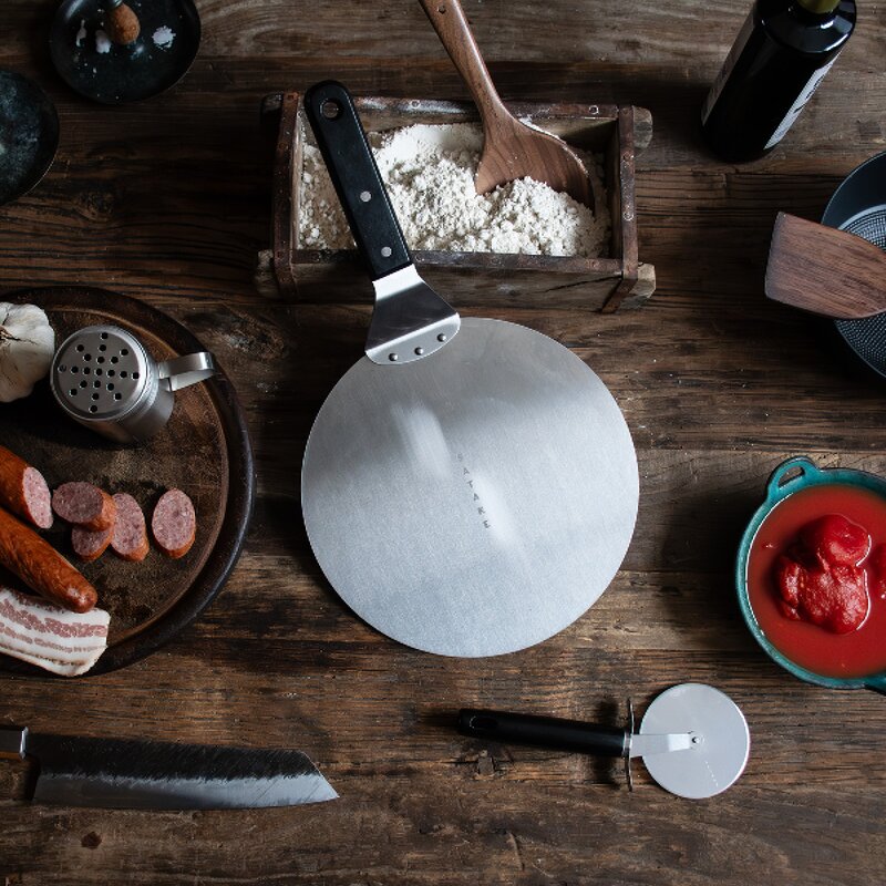 Pizzasett 3 deler svart/rustfri