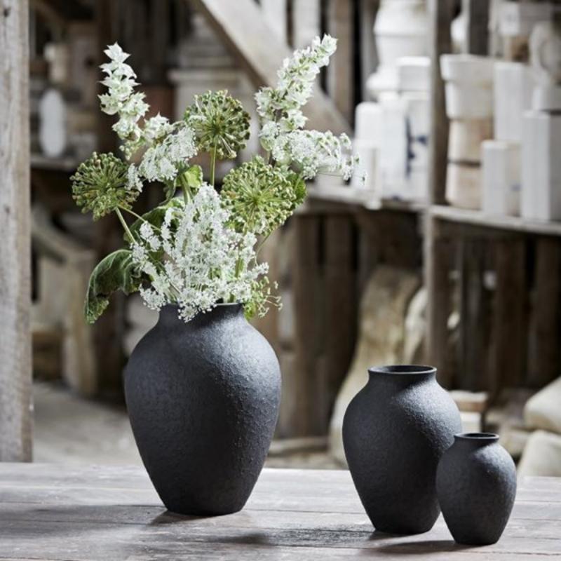 Knabstrup vase 27 cm svart
