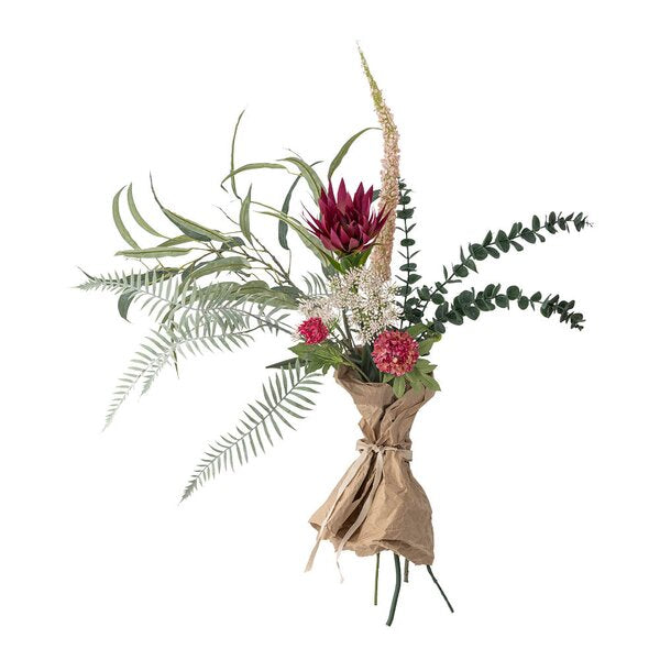 Crown bukett kunstig 30x80 cm røde blomster