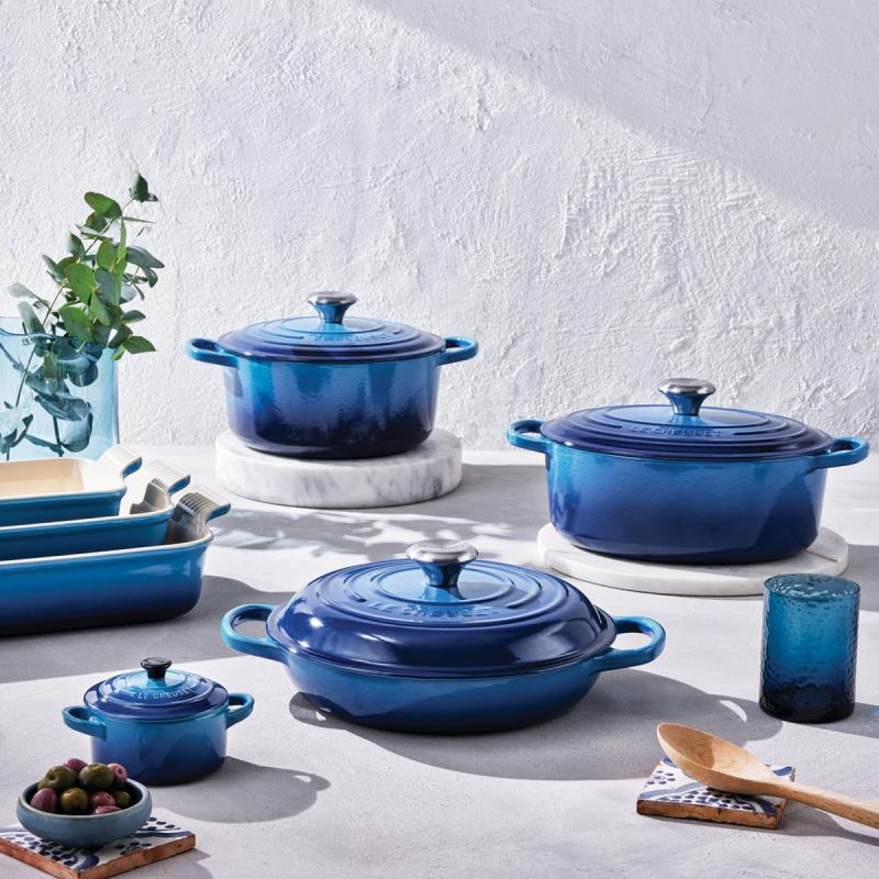 Oval støpejernsgryte 6,3L 31 cm azure