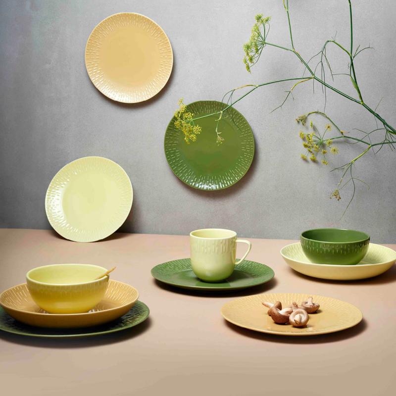 Confetti frokosttallerken 24 cm mustard