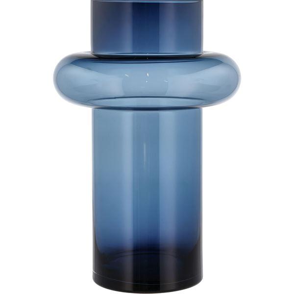 Tube vase 40 cm dark blue glass