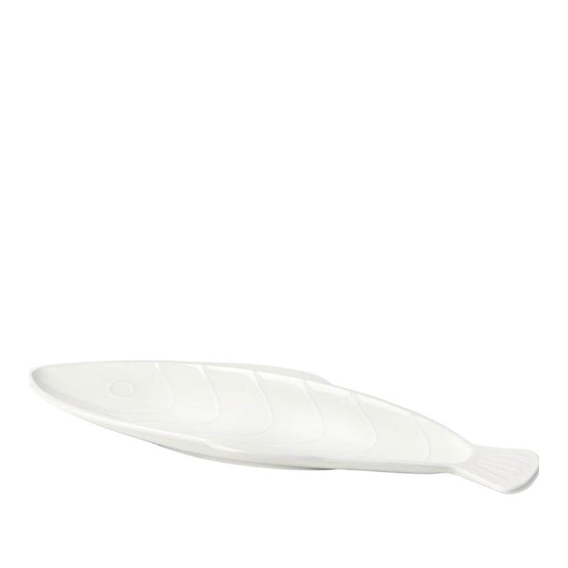 Pesce tallerken fisk 17,6x41,4 cm hvit