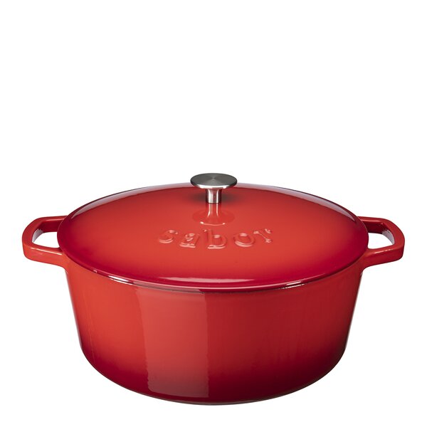 Støpejernsgryte 6,7L rød