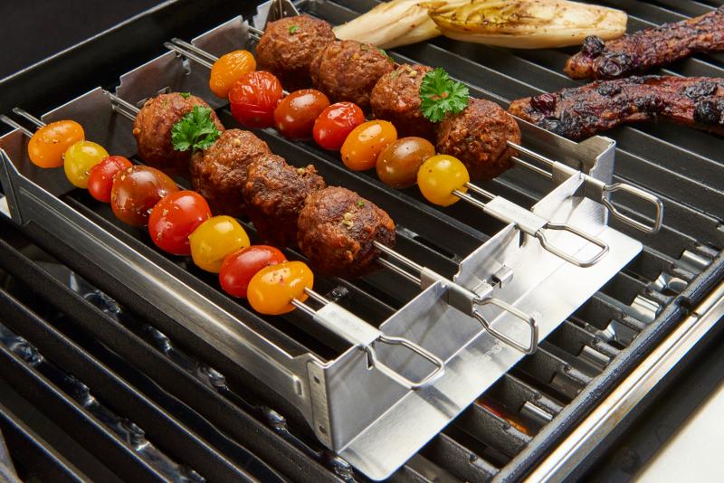 Grillspydholder m/4 stk doble grillspyd