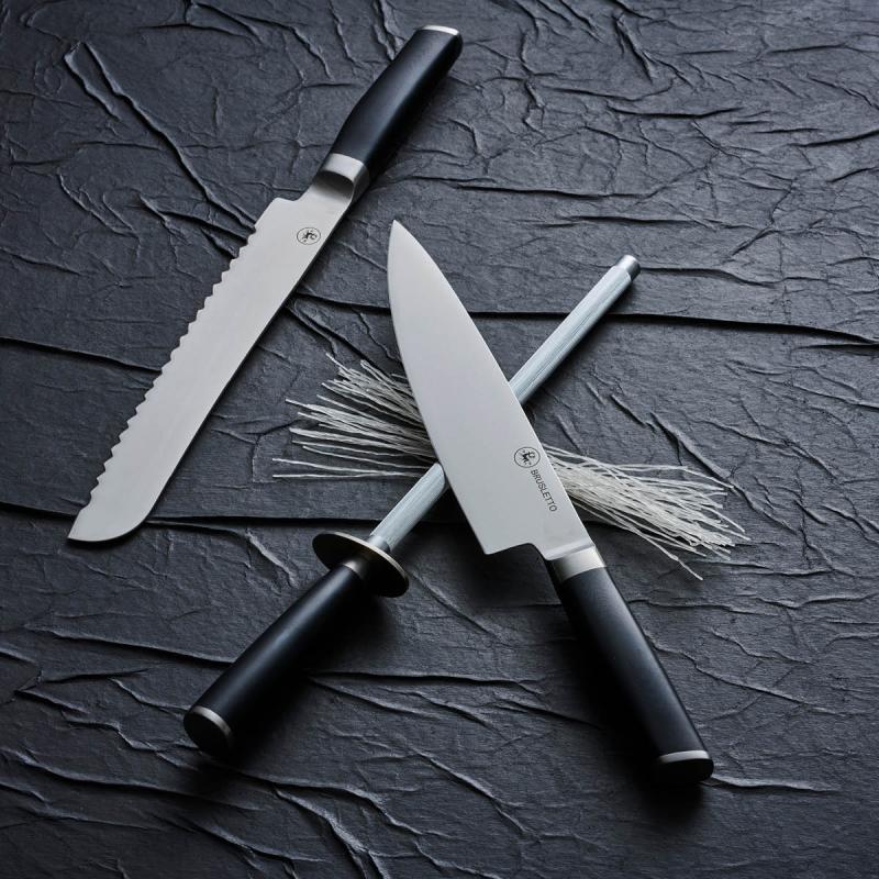 Knivsett 3 stk stål/svart