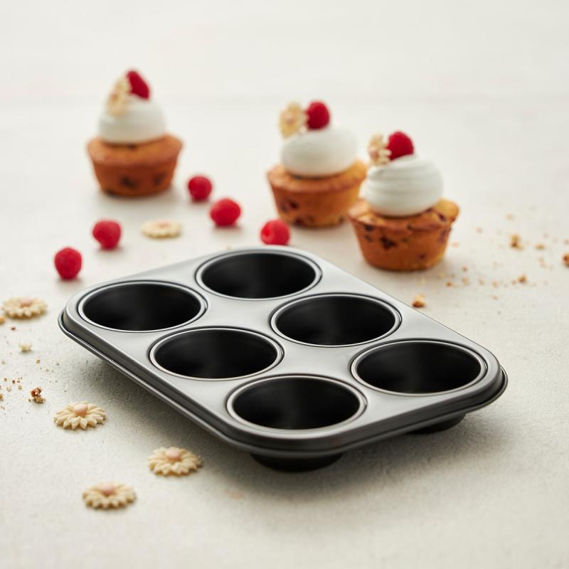 Muffinsform 6 stk 27x18,5x3 cm stål