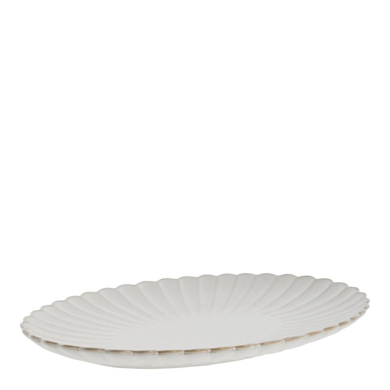 Camille serveringsfat 3,5x25,5 cm råhvit