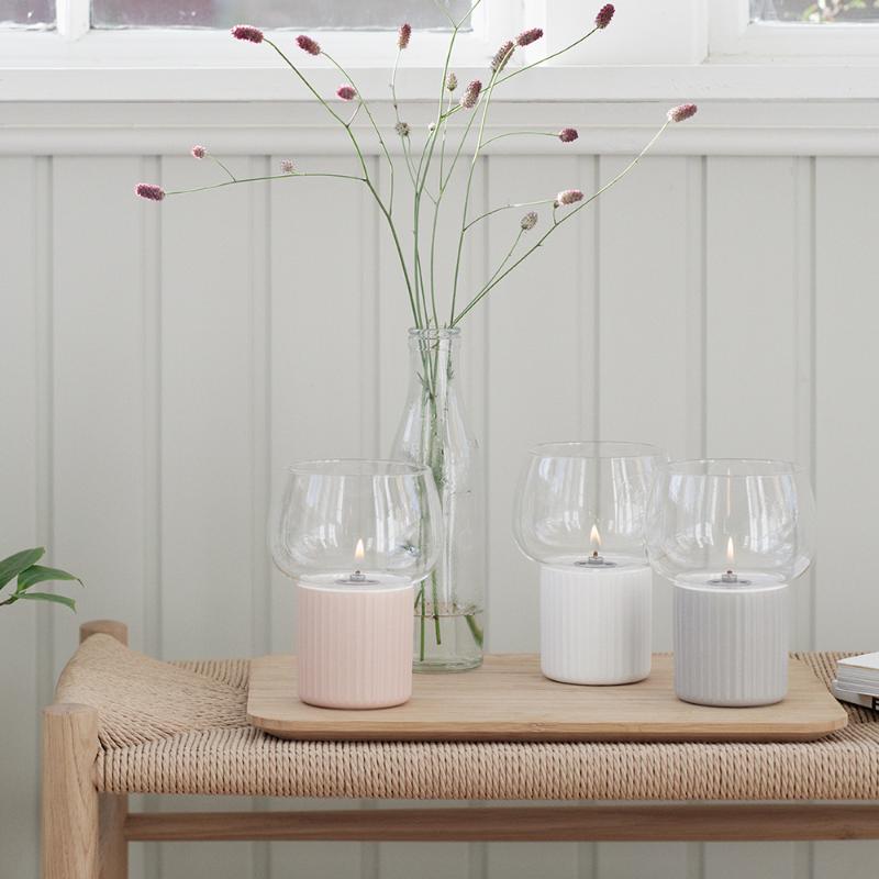 Hygge hurricane lyslykt hvit