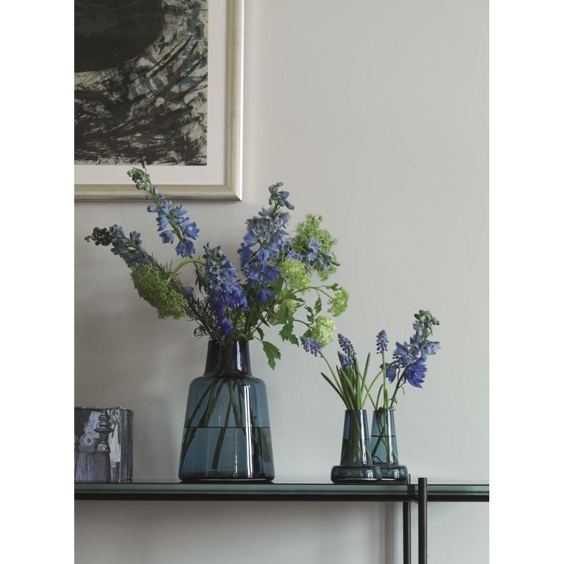 Flora vase kort 24 cm mørkeblå