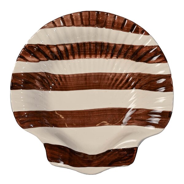Armona serveringsfat 23,5 cm striper mørk brun/hvit
