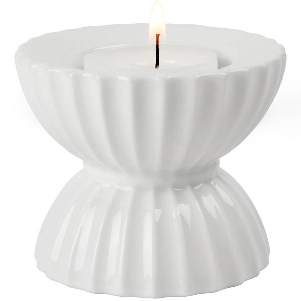 Lyngby Tura telyslykt 8 cm hvit
