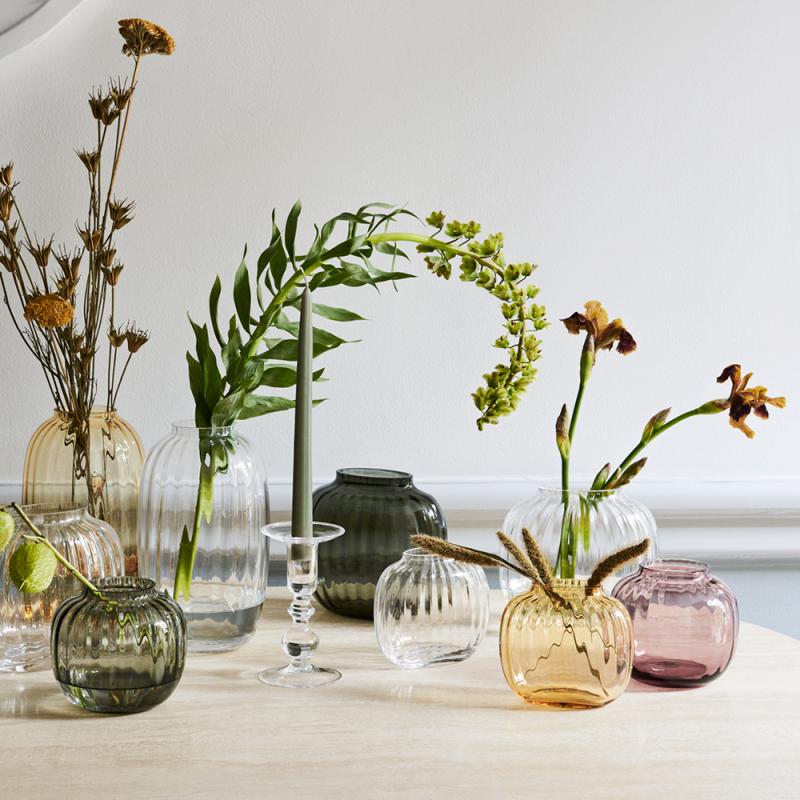 Primula oval vase 12,5 cm amber